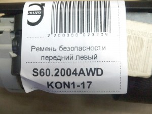 30675802 Ремень безопасности передний левый Вольво S60 (S60.2004AWD KON1-17)